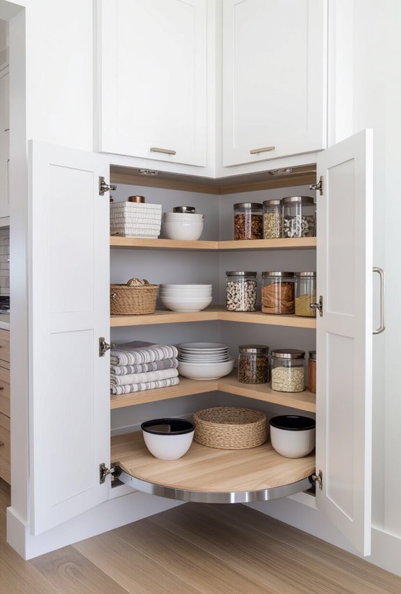 deep corner pull out storage