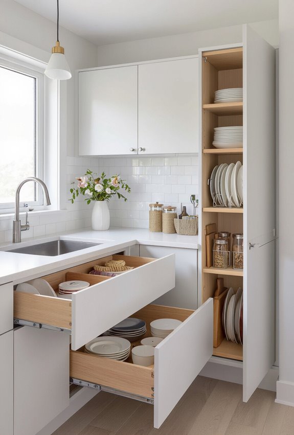 deep drawers with dividers