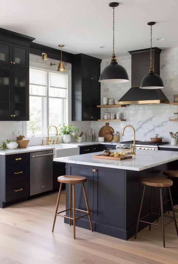 deep emerald kitchen elegance