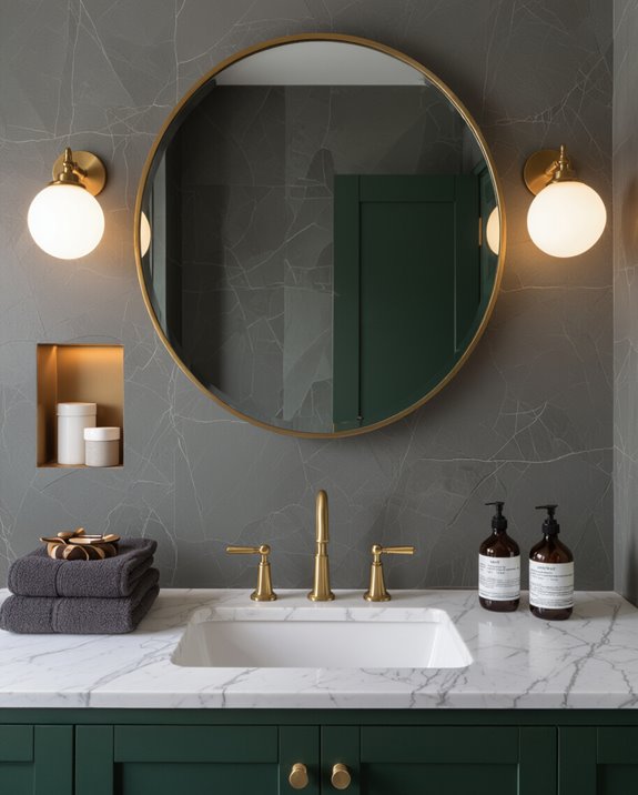 deep green vanity elegance