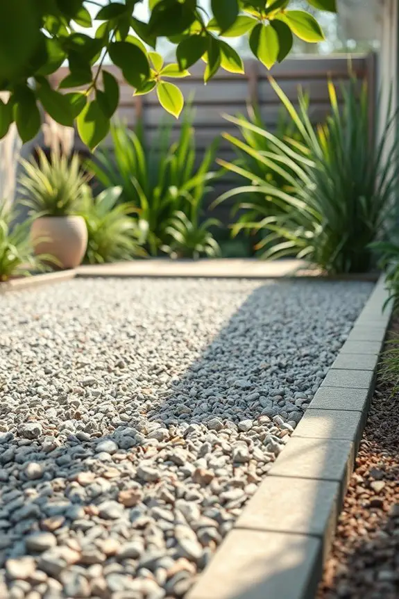 defined gravel patio edging