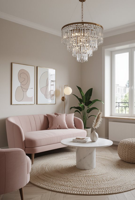 delicate chandelier with feminine flair