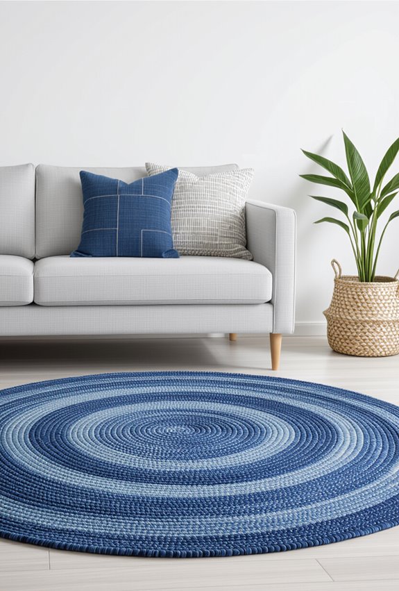 denim braided patchwork rug