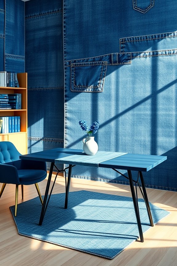 denim textiles enhance workspace aesthetics