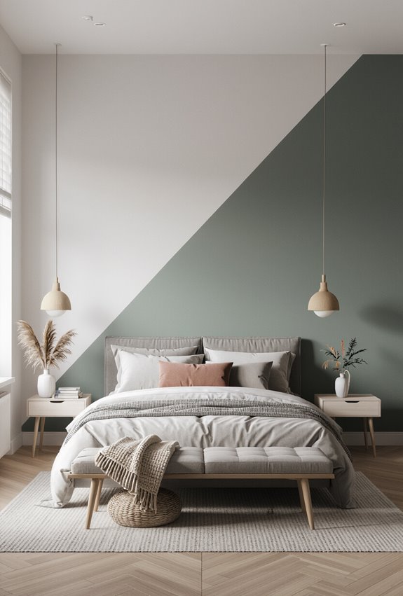diagonal colorblocked partial wall