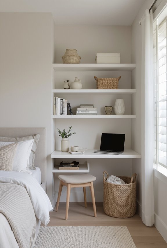 diagonal triangle corner shelves