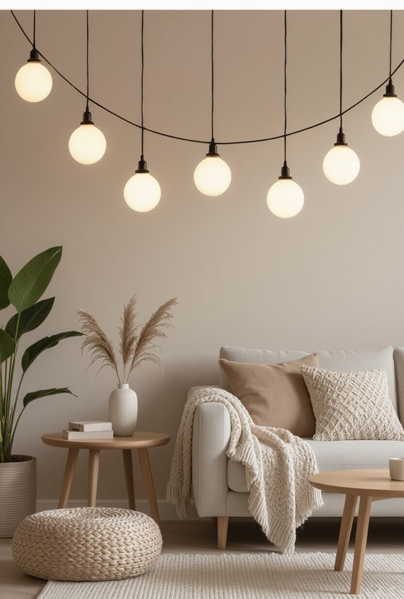 dimmable globe lights arrangement