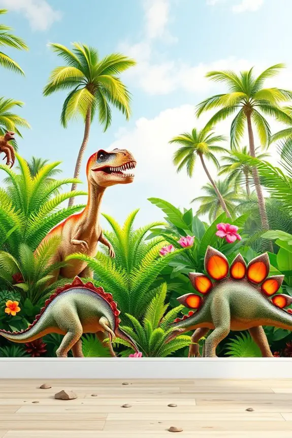 dinosaur themed adventure room decor