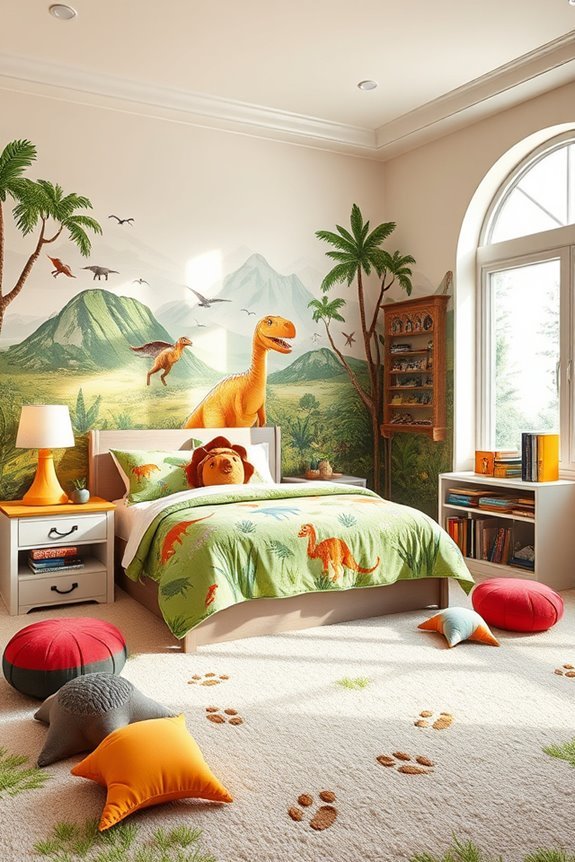 dinosaur themed bedroom transformation