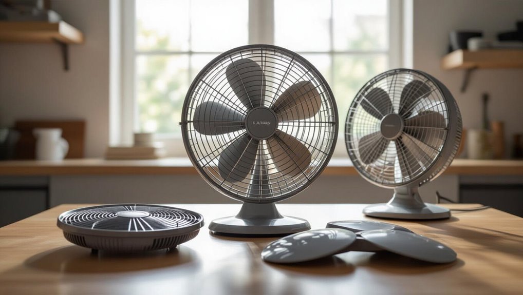 disassemble fan methodically and safely