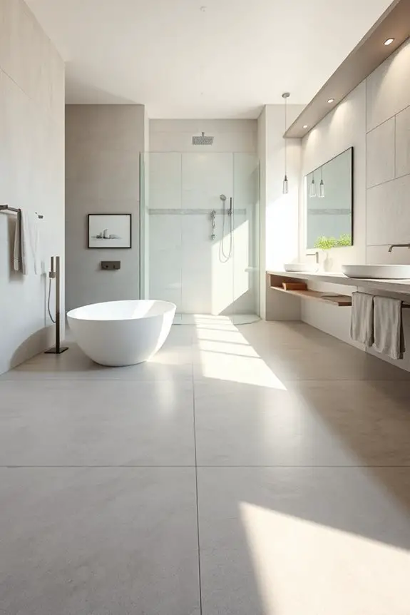 distinct concrete finish zones