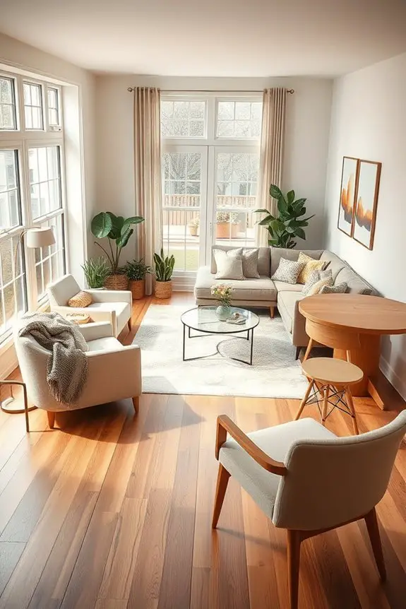 distinct functional furniture zones