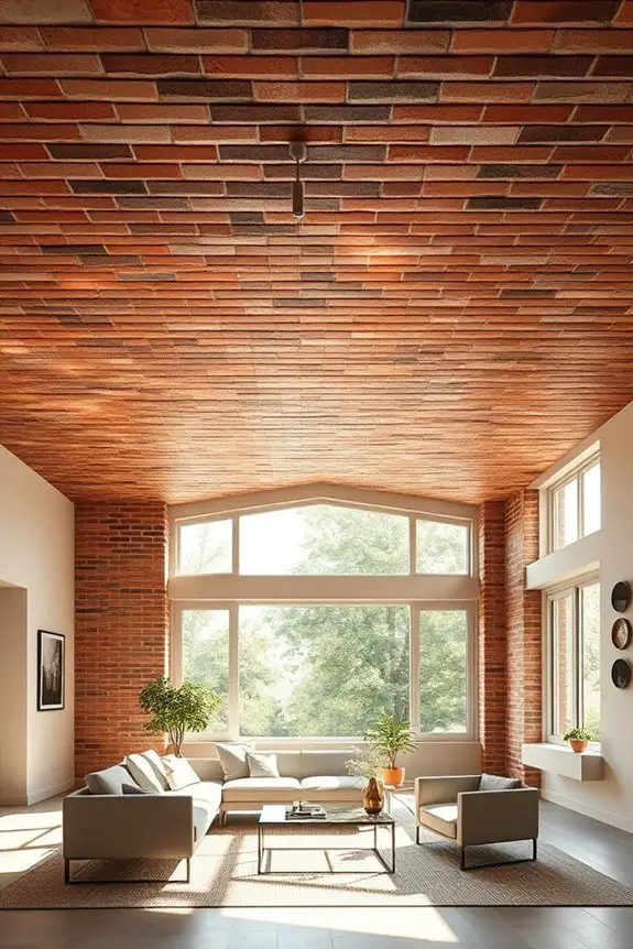 distinctive brick ceiling ambiance
