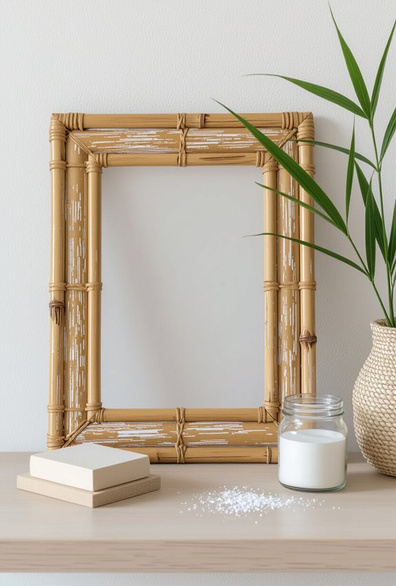 distressed bamboo frames with patina