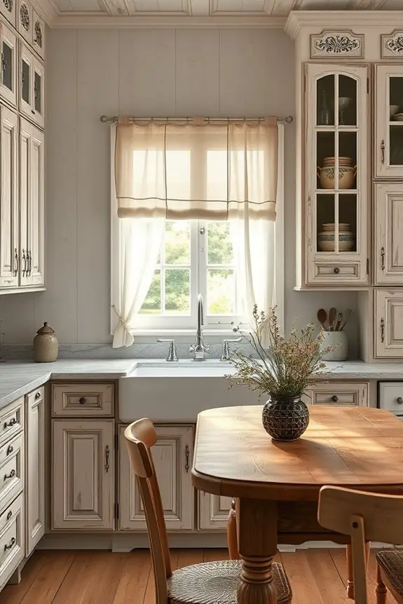 distressed cabinetry for charm