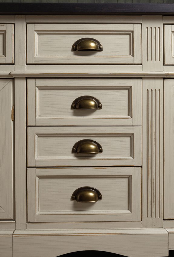 distressed carved french console