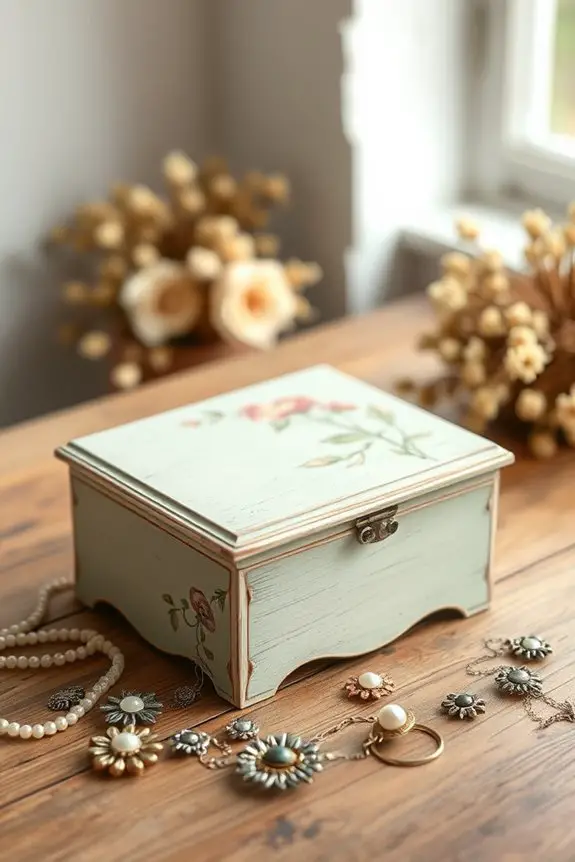 distressed jewelry box makeover