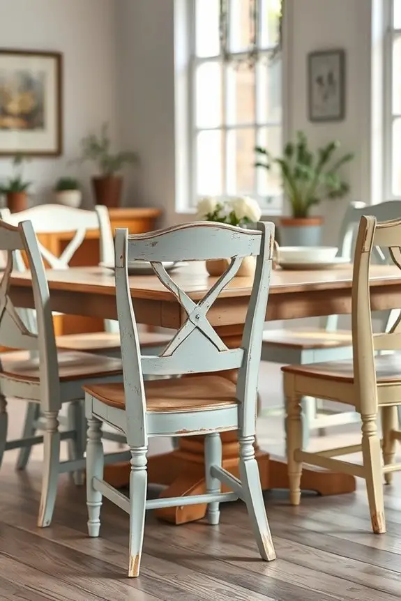 distressed vintage dining chairs