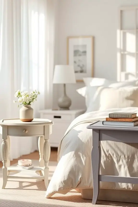 distressed wood side tables
