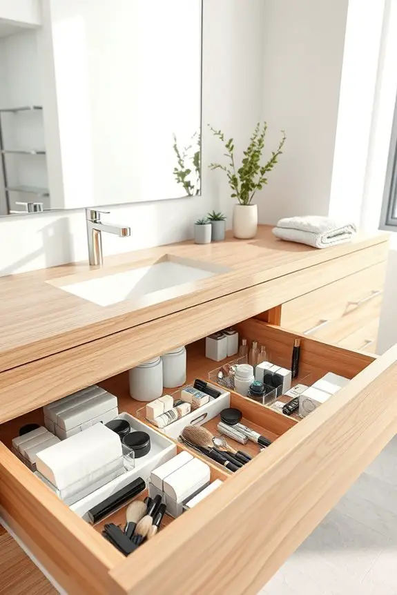 diy bathroom drawer organization