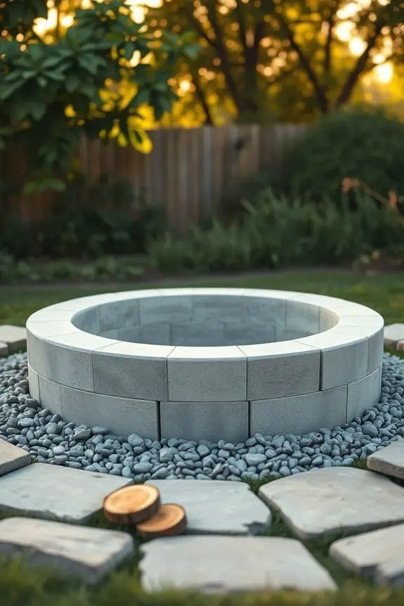 diy concrete block fire pit