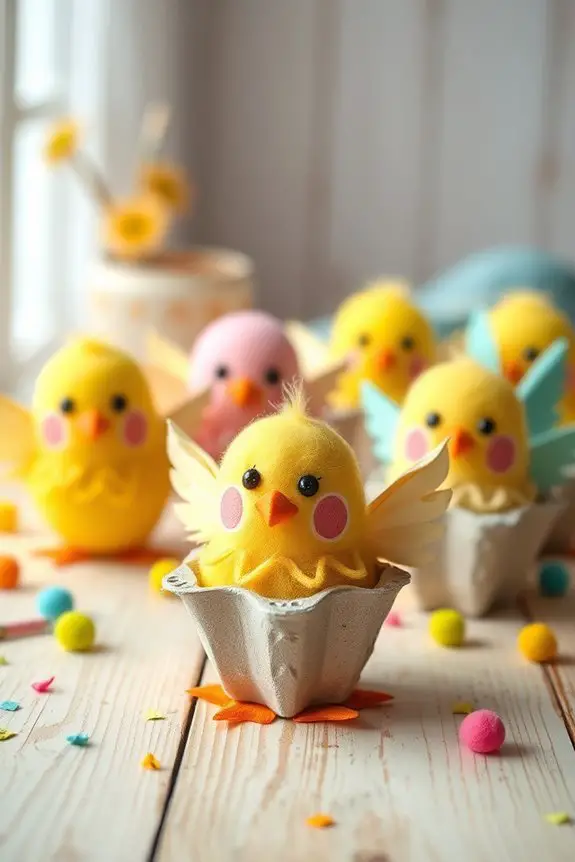 diy egg carton chicks