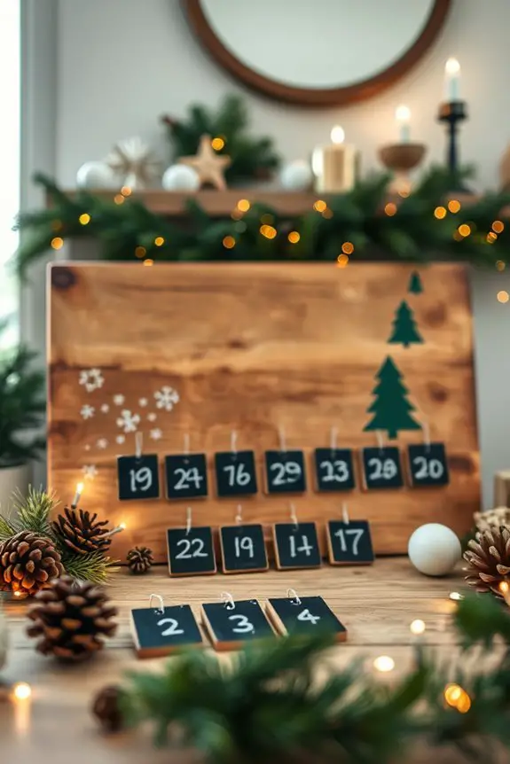 diy festive countdown board