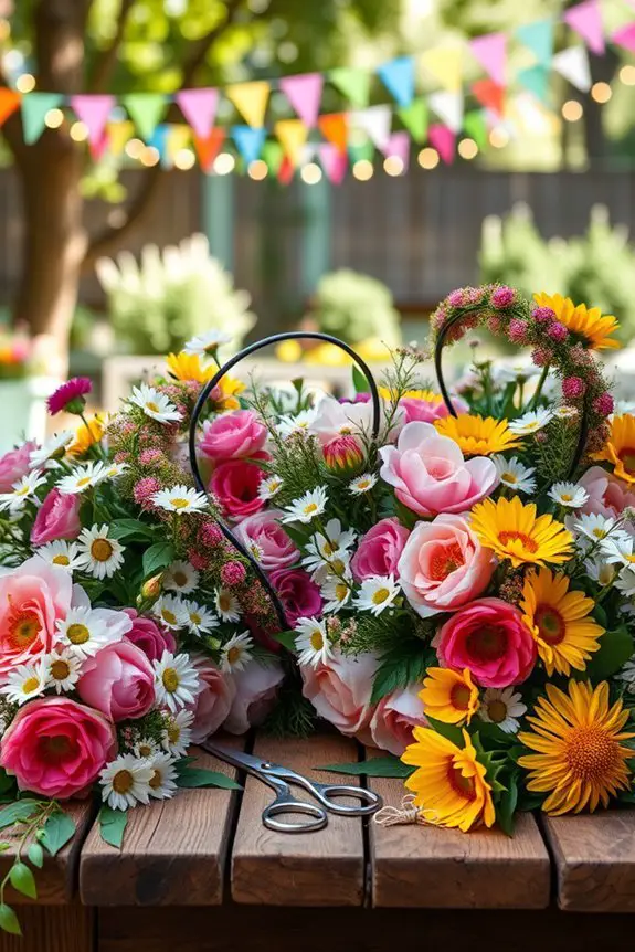 diy flower crown creation