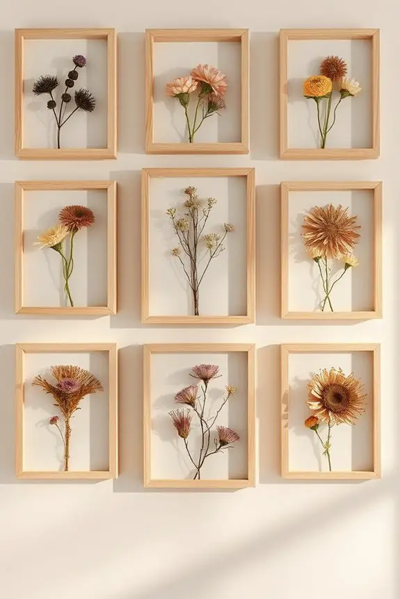 diy framed dried flowers