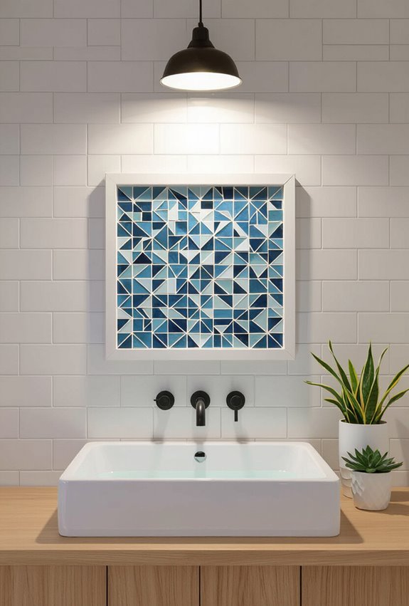 diy framed tile mosaic
