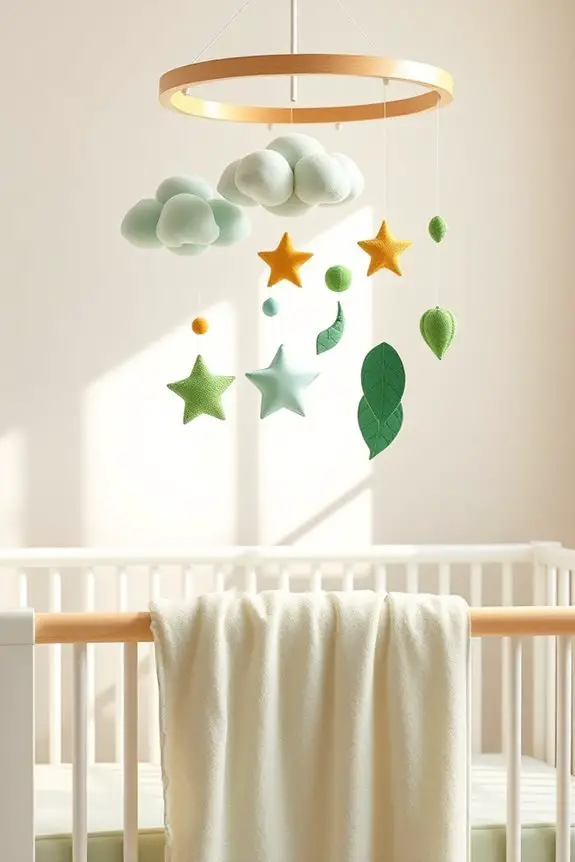 diy green crib mobile