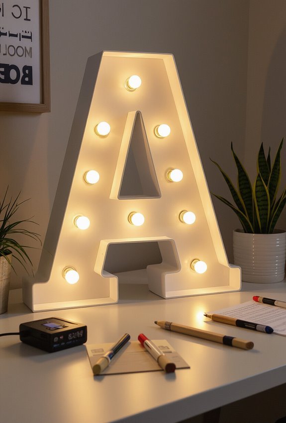 diy illuminated letter decor