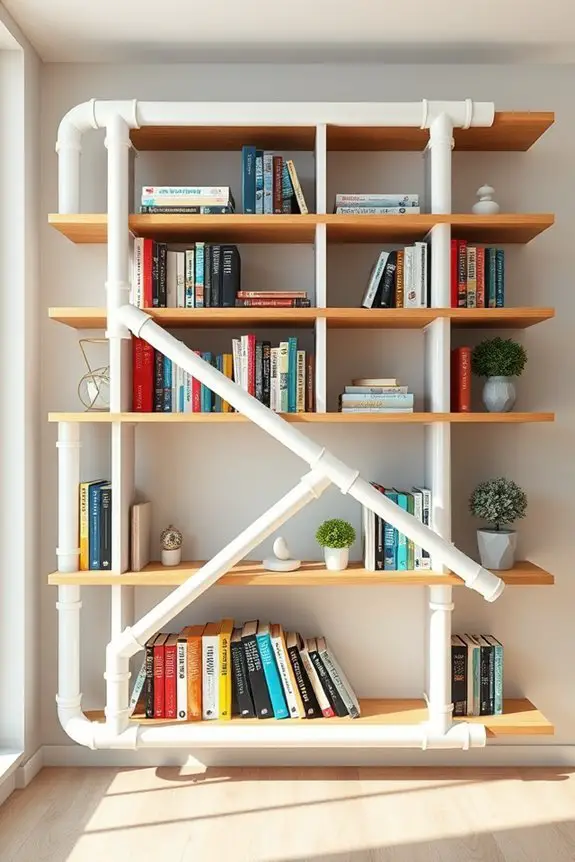 diy pvc pipe bookshelf