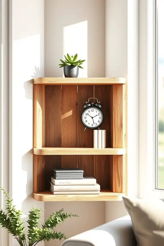 diy rustic corner shelf