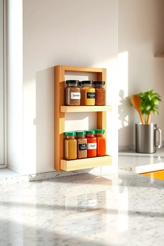 diy wall mounted spice rack