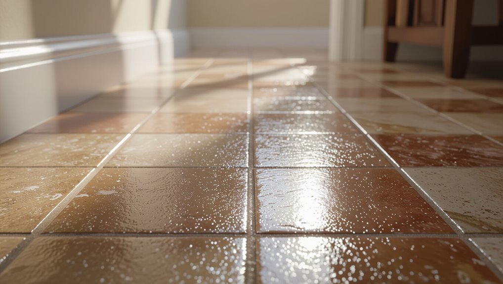 document before cleaning tiles
