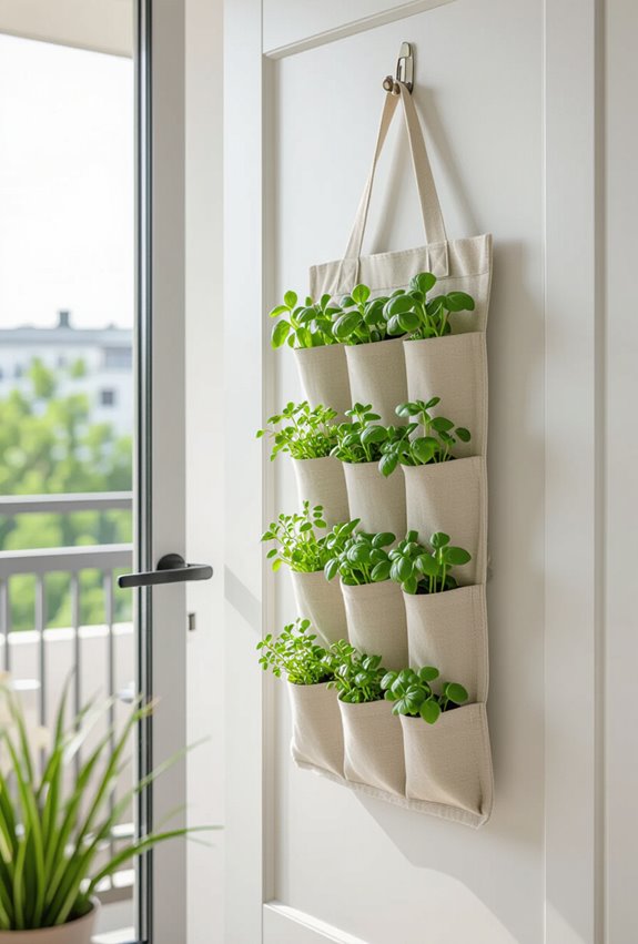 door hung upcycled pocket garden