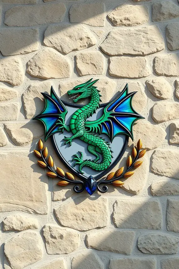 dragon themed family crest design