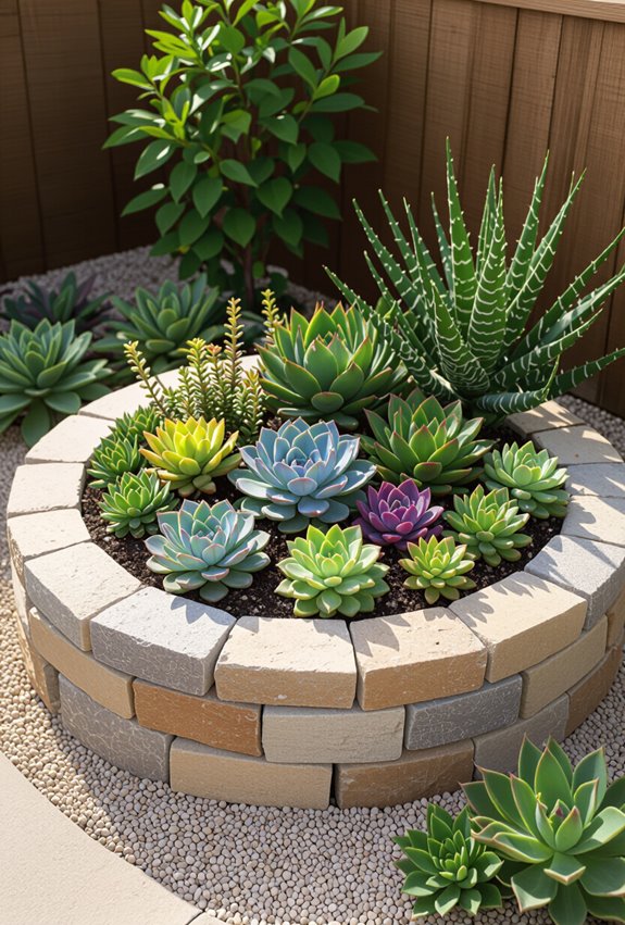 drainage focused succulent rock garden