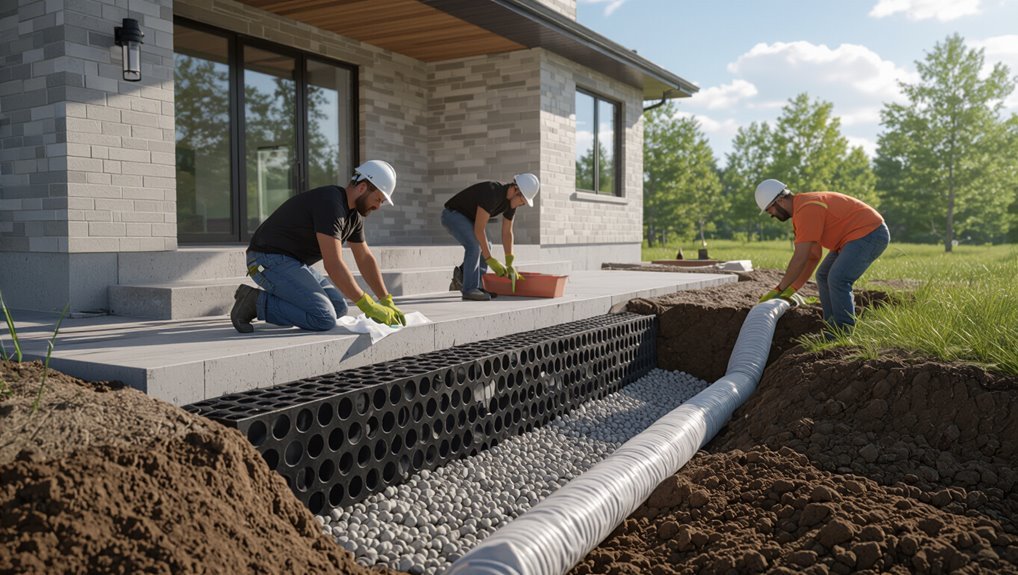 drainage installation and testing