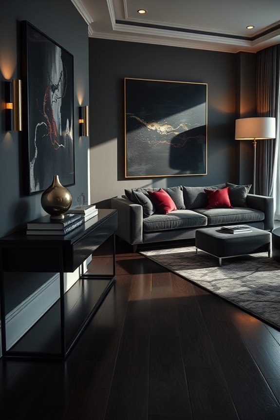 dramatic artwork enhances elegance