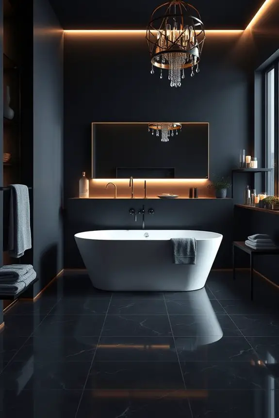 dramatic bathroom lighting design