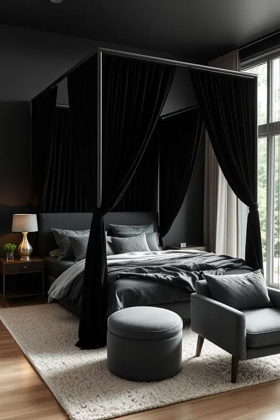 dramatic black canopy elegance