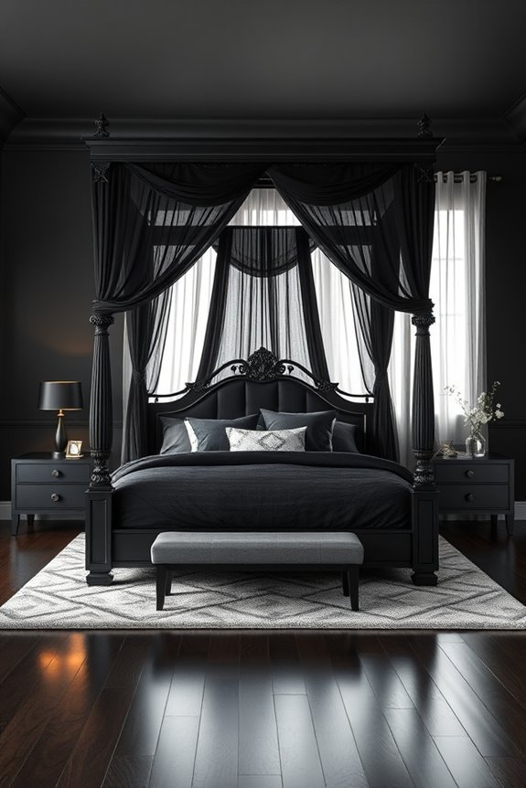 dramatic black canopy elegance