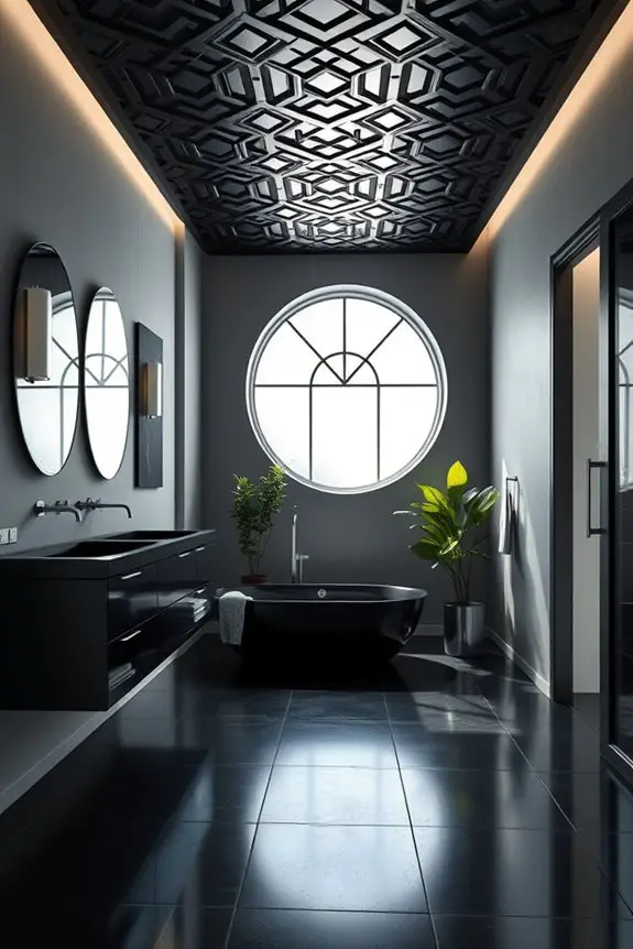 dramatic black ceiling elegance
