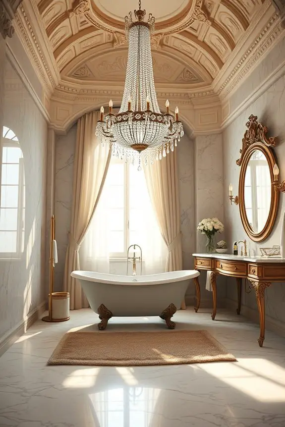 dramatic chandelier bathroom lighting