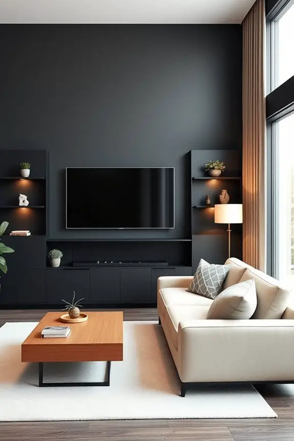 dramatic dark accent walls