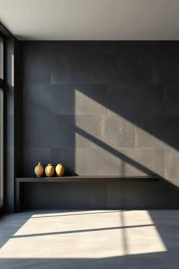 dramatic dark cement plaster