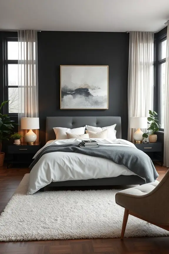 dramatic dark charcoal elegance