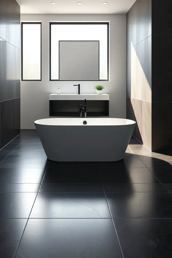 dramatic dark tile elegance